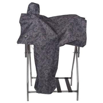 Tough 1 Heavy Denier Nylon Horse Saddle Cover In Prints Black Tooled Leather